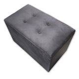 Puff Baú Banqueta Retangular Organizar E Decorar Suede 60cm Cinza