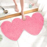 Tapetes De Banheiro Anydesign Valentine&#39;s Day Double Heart Pink