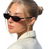 Óculos De Sol Fashion Preto Oval Pequeno Feminino Luxo