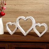 Decoração De Dia Dos Namorados Pawliss White Rustic Wooden Heart