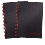 Caderno Preto E Vermelho, Capa Dura Durável, 8,25 X 5,25 Polegadas, 140 Folhas
