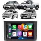 Kit Multimídia Corsa Montana Meriva Vectra Mold Preta 7 Pol Carplay Androidauto - 8100 Firstoption