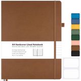 Caderno De Diário Maleden Lined A4 21x29,7 Cm, Capa Dura, Marrom