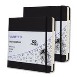 Caderno De Esboços Vanrtto, Capa Dura, Quadrado, 8 X 8 Polegadas, 120 Libras, 60 Folhas