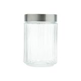 Pote Redondo De Vidro Tampa Inox Sydney 1,2L