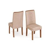 Kit 2 Cadeiras Sala Jantar Zoe 2 Un Freijo/suede Creme - Dj Móveis