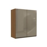 Armário Aéreo Cozinha Modulado Maxxi G765 C/ 2 Portas C/ Vidro Reflecta 80cm Canela - Kappesberg