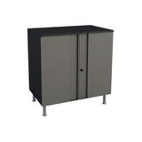Bancada Multiuso P/ Área Serviço Balcão Multibox Aço C/ 2 Portas C/ Chave C/ Tampo 80cm Preto/cinza - Telasul