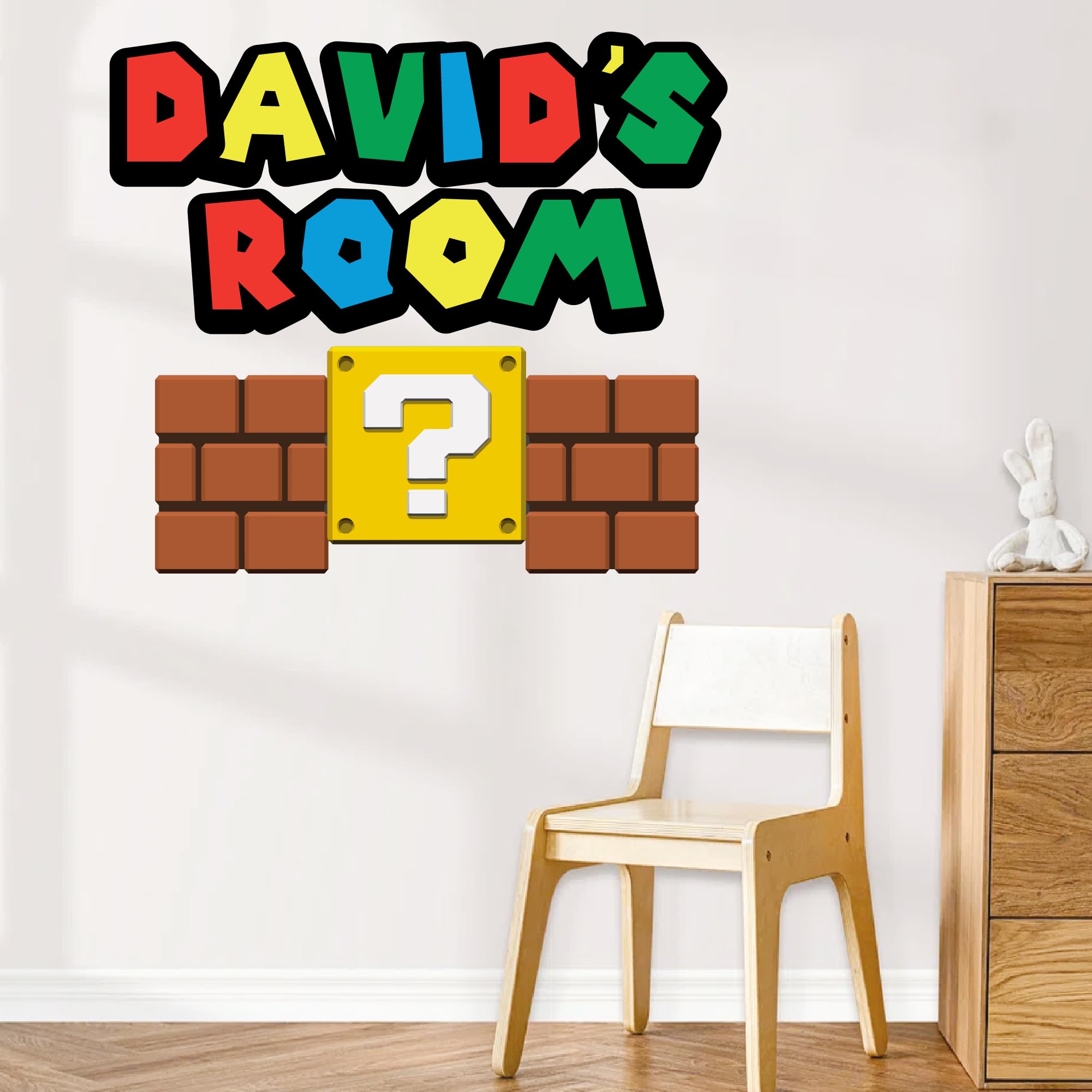 Decalque De Parede Custom Name Bricks Mario Kids Room Decoration