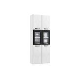 Cristaleira De Cozinha Paneleiro Rubi Aço C/ 6 Portas (2 C/ Vidro) 70cm Branco/preto - Telasul