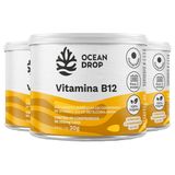 Kit 3 Vitamina B12 Metilcobalamina 500 Mg 60 Tabs Ocean Drop