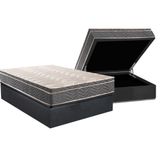 Cama Box Baú Casal: Colchão Ortopédico Paropas D45 Conforto Mega Firme + Base Crc Suede Gray (138x188)