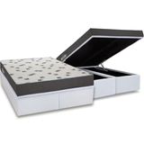 Cama Box Baú King: Colchão Espuma D33 Ortobom Light Saúde + Base Crc Courano White (186x198)