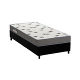 Cama Box Solteiro: Colchão Espuma D33 Ortobom Light Saúde + Base Crc Suede Black (78x188)