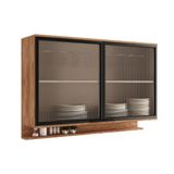Armário De Cozinha Modulado Alpha 2500 C/ 2 Portas C/ Vidro Canelado 120cm Freijo - Carraro