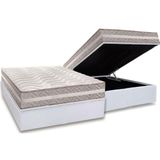 Conjunto Box Baú Casal: Colchão Espuma Paropas D33 D45/ Pro Sono Double Face Prata + Base Crc Courano White (138x188)