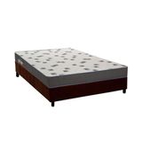 Cama Box Casal: Colchão Espuma D33 Ortobom Light Saúde + Base Crc Suede Brown (138x188)