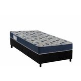 Conjunto Box Solteiro: Colchão Espuma Ortobom D28 Anatômico Iso 60 + Base Crc Suede Black (78x188)
