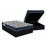 Cama Box Baú Casal: Colchão Ortopédico Ortobom D28 Iso 60 Super Firme + Base Crc Courano Black (138x188)