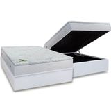 Cama Box Baú Casal: Colchão Molas Ensacadas Luckspuma Maxi Dream + Base Crc Courano White (138x188)