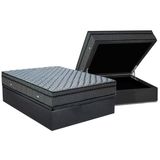 Cama Box Baú Casal: Colchão Molas Ensacadas Ortobom Orthotel Luxo + Base Crc Suede Gray (138x188)