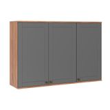 Armário De Cozinha Modulado Bella 2601 C/ 3 Portas 120cm Nogal/cinza - Carraro