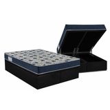 Cama Box Baú Queen: Colchão Ortopédico Ortobom D28 Iso 60 Super Firme + Base Crc Courano Black (158x198)