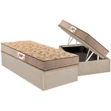 Conjunto Box Baú Solteiro: Colchão Espuma Paropas Compact Ag 65 / D28 Royalle Clean + Base Crc Suede Clean (88x188)