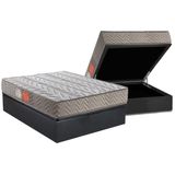 Conjunto Box Baú Casal: Colchão Espuma Paropas D45 Pasquale Gray + Base Crc Suede Gray (138x188)