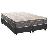 Cama Box Queen: Colchão Espuma D45 Paropas Anatômico Confort Mega Firme + Base Crc Suede Gray (158x198)