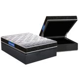 Cama Box Baú Casal: Colchão Molas Ensacadas Probel D23 Guarda Costas Super Resistente + Base Crc Suede Gray (138x188)
