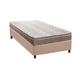 Cama Box Solteiro: Colchão Espuma D33 Paropas Anatômico Confort Ultra Firme + Base Crc Suede Clean (88x188)