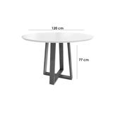Conjunto: Mesa Sala Jantar Elma Tampo Madeirado C/ Vidro 120x120cm E 4 Cadeiras Lina Carvalho/off White/vidro Off White - Linho Cin - Kappesberg