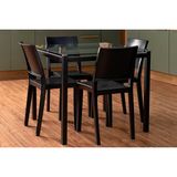 Conjunto: Mesa Sala Jantar Reno C/ Tampo De Vidro 90x90cm E 4 Cadeiras Hydra Plus Preto - Kappesberg