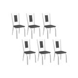 Cadeira De Cozinha Florença 2c005 Aço Kit 6 Uni Cromada/preto 110 - Kappesberg
