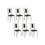 Cadeira De Cozinha Florença 2c005nk Aço Kit 6 Un Niquel/preto 110 - Kappesberg