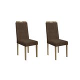 Cadeira De Cozinha 2cad150ea Kit 2 Un Carvalho/suede Marrom - Kappesberg