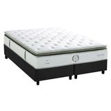 Cama Box Queen: Colchão Molas Ensacadas Herval Imperatore Gold C1655 + Base Crc Suede Gray (158x198x34)