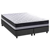 Cama Box Queen: Colchão Molas Bonnel Herval Maxspring Minsque C1625 + Base Crc Suede Gray (158x198x27)