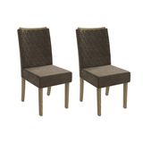 Cadeira De Cozinha 2cad129 Kit 2 Un Canela/suede Marrom - Kappesberg