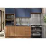 Cozinha Modulada Completa Ciela 4 Peças (2aéreo+1balcão+1paneleiro) C4p77 Canela/azul Profundo - Kappesberg