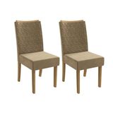 Cadeira De Cozinha 2cad129 Kit 2 Un Canela/suede Bege - Kappesberg