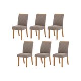 Kit 6 Cadeiras Sala Jantar Vita 6 Un Nature/suede Light Bege - Henn
