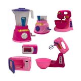 Kit Cozinha Infantil Batedeira + Liquidificador + Microondas