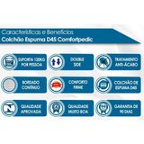 Conjunto Box Solteiro: Colchão Espuma Orthoflex D45 Comfortpedic + Base Crc Suede Black (88x188)