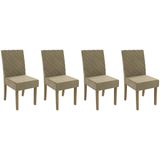 Cadeira De Cozinha 2cad133fr Kit 4 Un Freijo/suede Deluxe Bege - Kappesberg