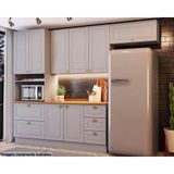 Cozinha Modulada Completa Americana 5 Peças (2aéreo+1balcão+1paneleiro+1complemento) C5p12 Cinza - Henn