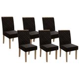 Cadeira De Cozinha 2cad149fr Kit 6 Un Freijo Assento/encosto Preto - Kappesberg