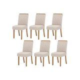Kit 6 Cadeiras Sala Jantar Malu 6 Un Nature/linho - Henn
