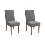 Cadeira De Cozinha 2cad149 Kit 2 Un Canela/suede Cinza - Kappesberg